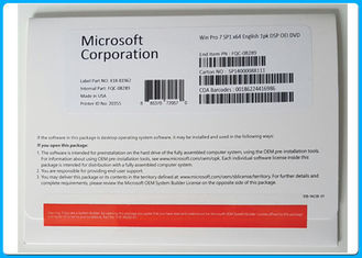 مايكروسوفت ويندوز 7 برو المهنية SP1 64 بت الهولوغرام دي في دي كوا الترخيص